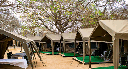 Overnight accommodation in tented camps at Kruger National Game Park